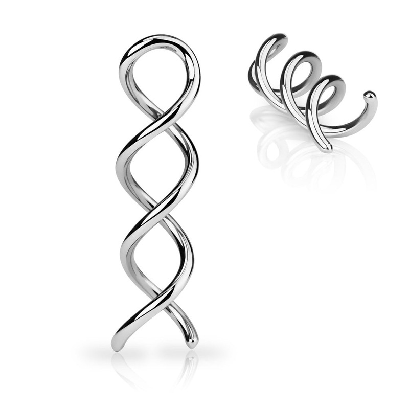 Stainless Swirl Twists 14 gauge (1.6mm) Stainless Steel Pair