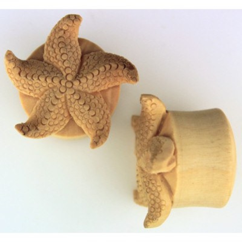 Starfish Plugs by Urban Star Organics 2 gauge (6mm) Crocodile Wood Pair