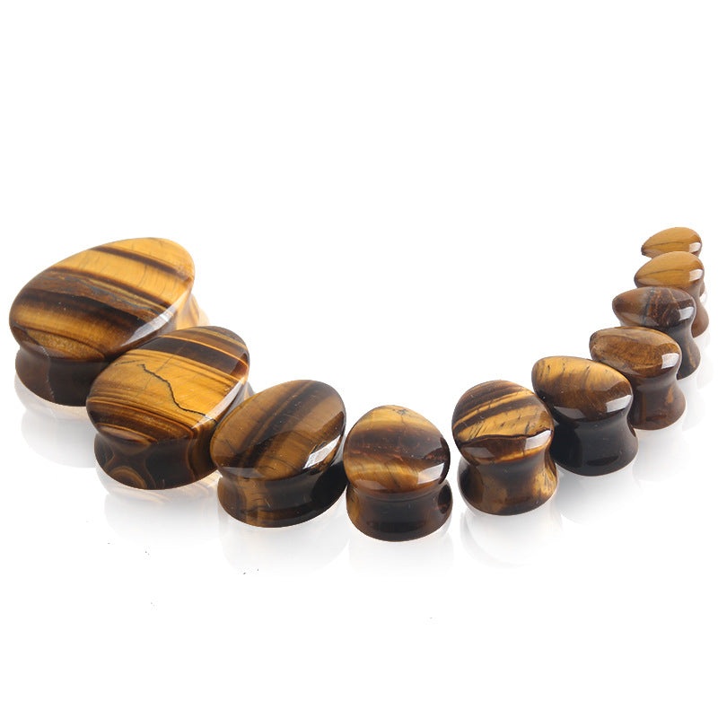 Tiger Eye Teardrop Plugs 0 gauge (8mm) Tiger Eye Pair