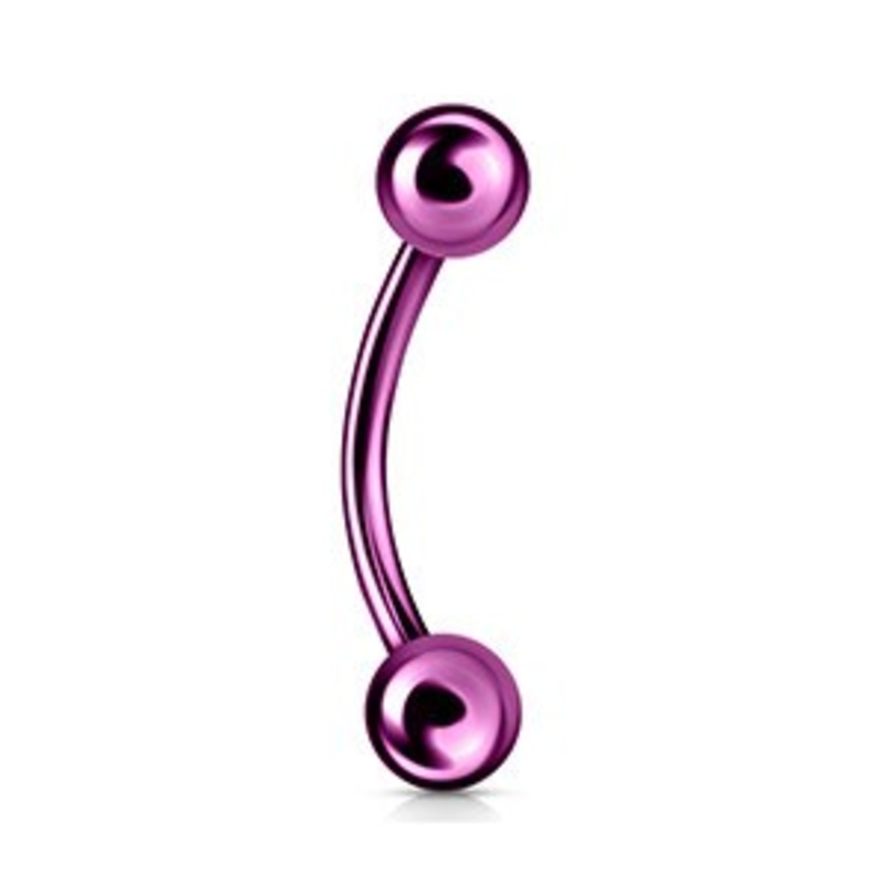 16g PVD Coated Curved Barbell 16g – 5/16″ long (8mm) – 3mm balls Green