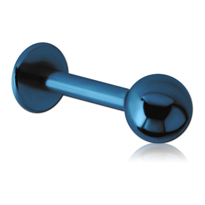 16g PVD Coated Labret 16g – 1/4″ long (6mm) – 3mm ball Blue