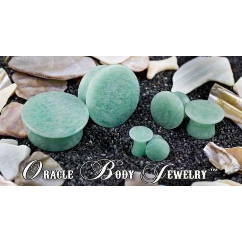 Amazonite Mayan Plugs by Oracle Body Jewelry 3/4 inch (19mm) Amazonite Pair