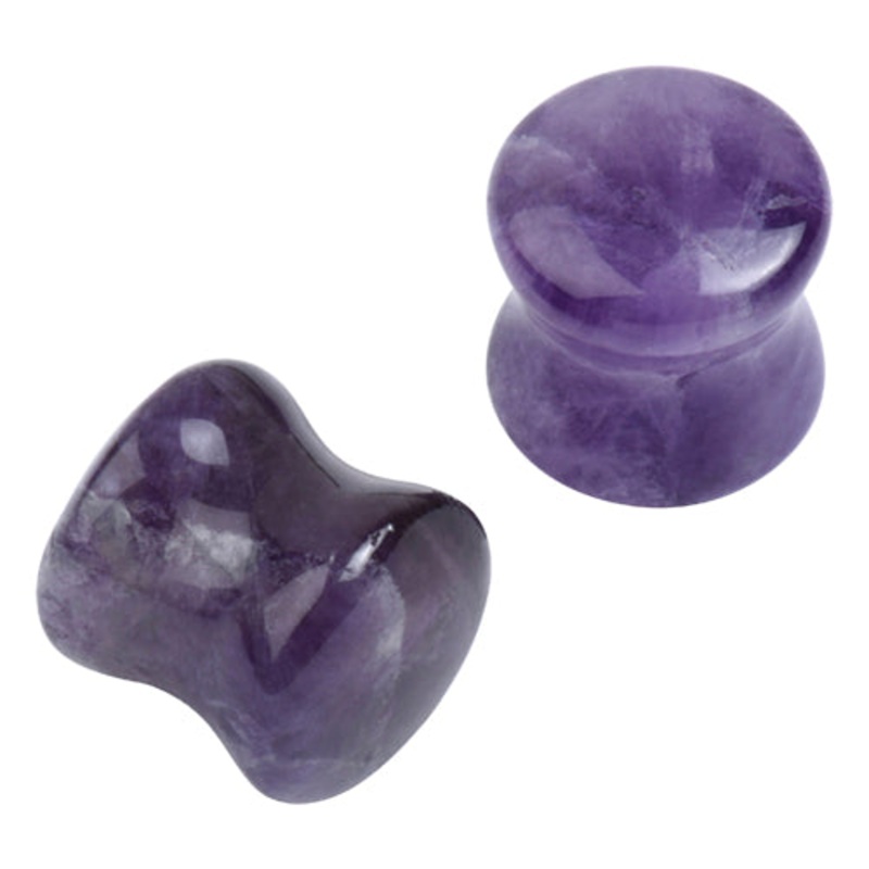 Amethyst Convex Plugs 8 gauge (3mm) Amethyst