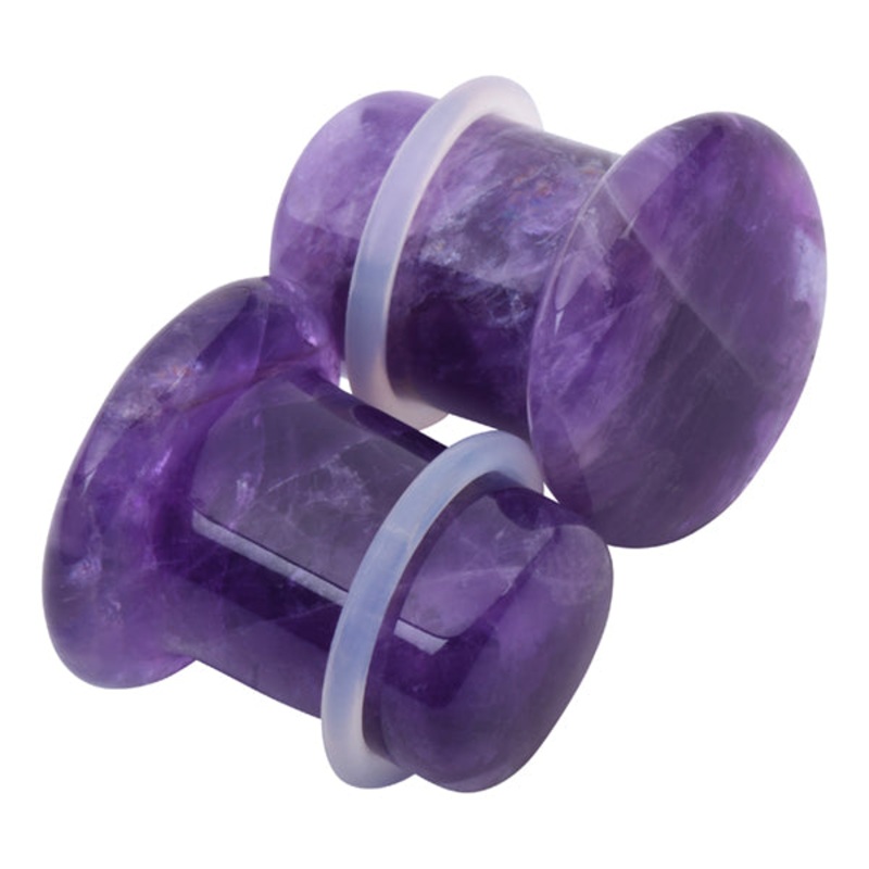 Amethyst Single Flare Plugs 8 gauge (3mm) Amethyst