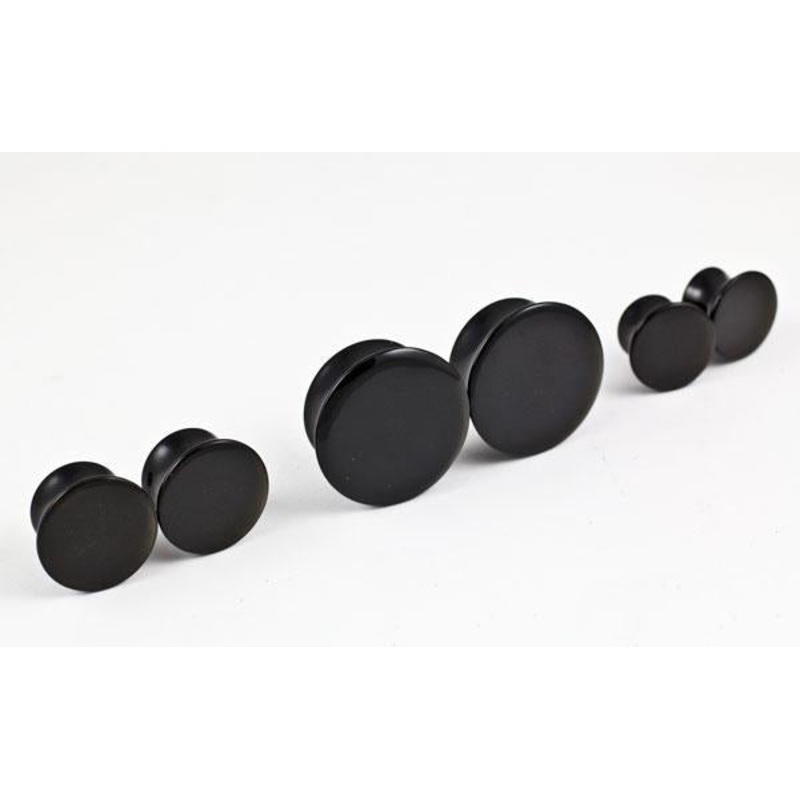 Black Obsidian Mayan Plugs by Oracle Body Jewelry 7/16 inch (11mm) Black Obsidian Pair
