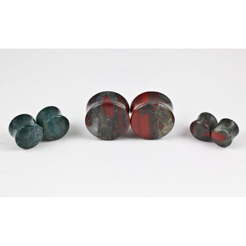 Bloodstone Plugs by Oracle Body Jewelry 8 gauge (3mm) Bloodstone Pair