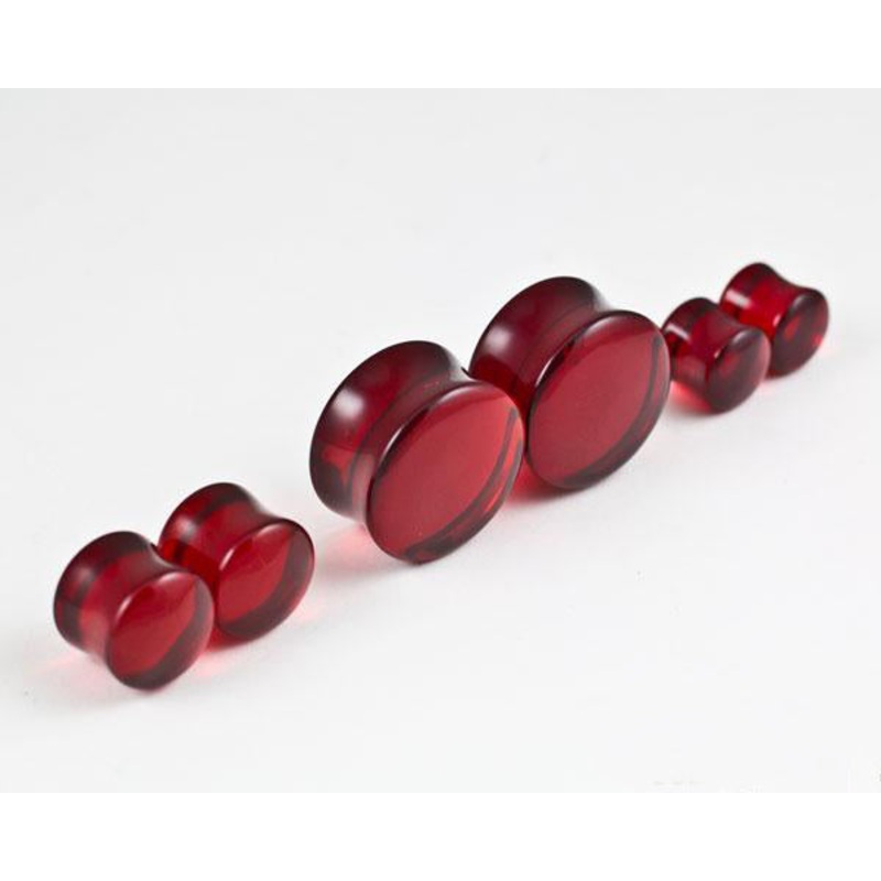 Red Quartz Plugs by Oracle Body Jewelry 6 gauge (4mm) Red Quartz Pair