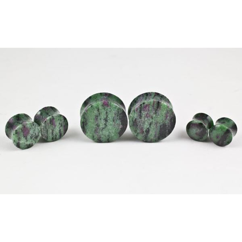 Ruby in Zoisite Plugs by Oracle Body Jewelry 7/16 inch (11mm) Ruby in Zoisite Pair