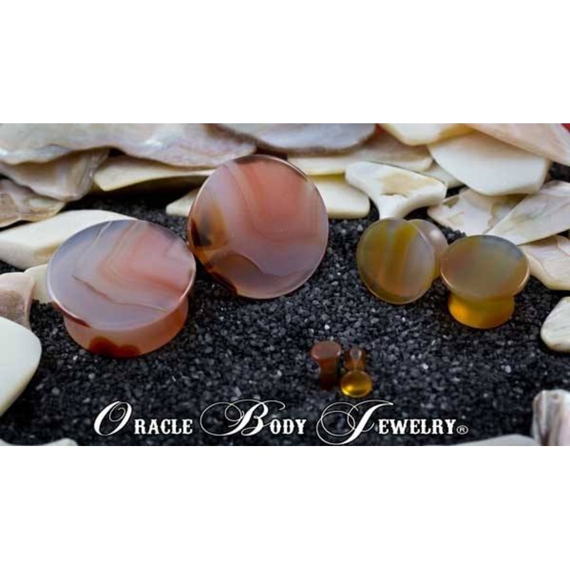 Thunder Egg Mayan Plugs by Oracle Body Jewelry 8 gauge (3mm) Thunder Egg Pair