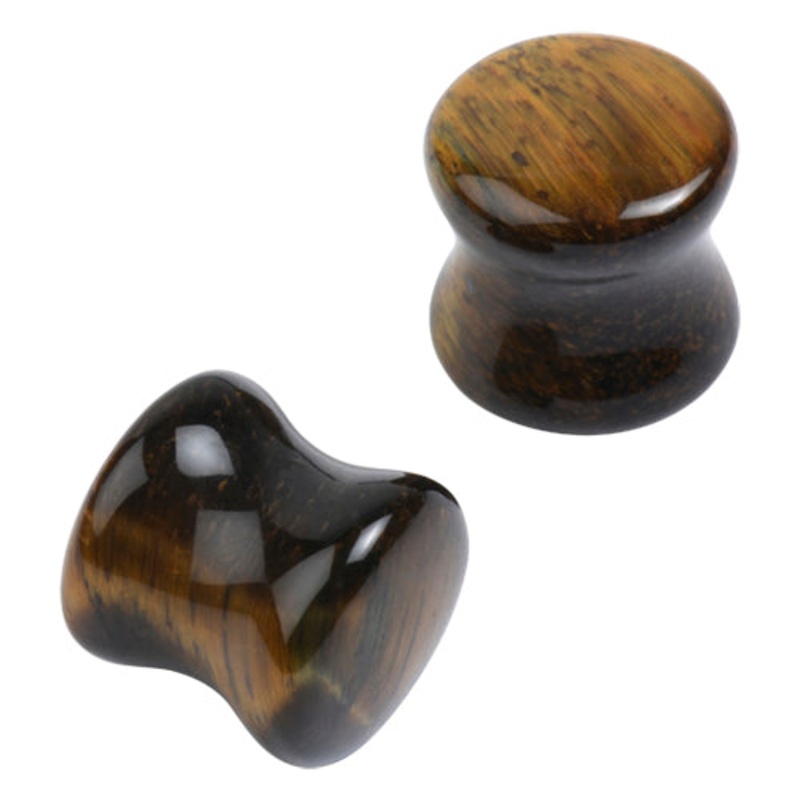 Tiger Eye Convex Plugs 8 gauge (3mm) Tiger Eye