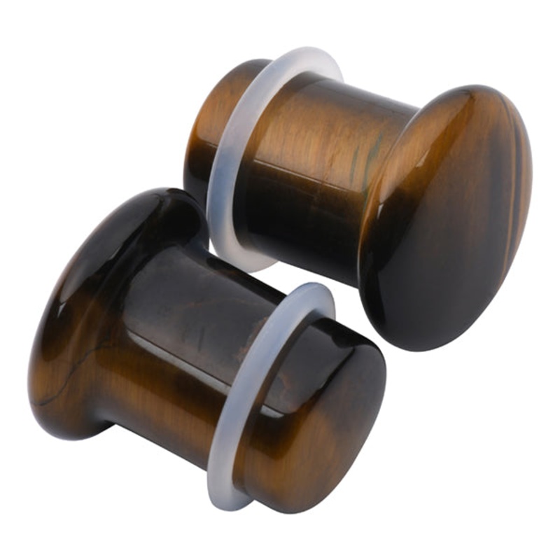 Tiger Eye Single Flare Plugs 8 gauge (3mm) Tiger Eye