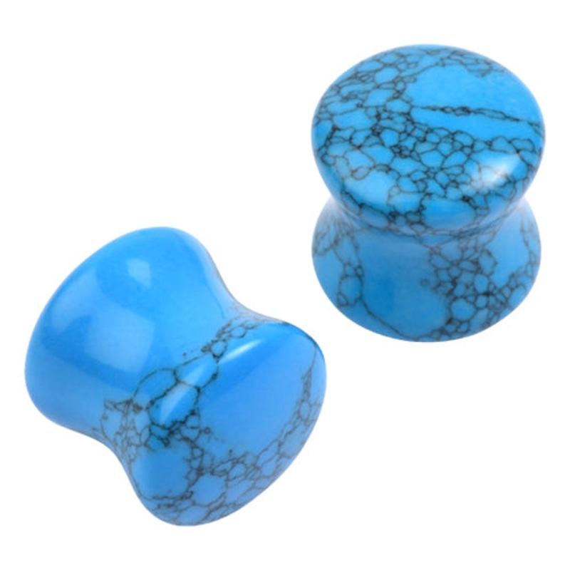 Turquoise Convex Plugs 8 gauge (3mm) Turquoise