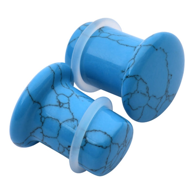 Turquoise Single Flare Plugs 8 gauge (3mm) Turquoise