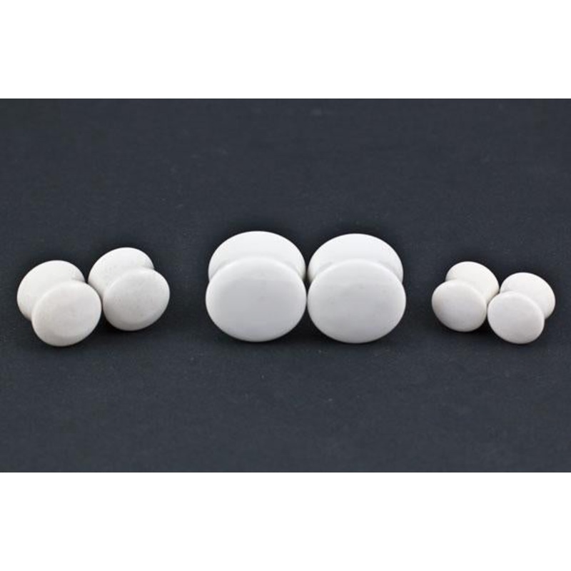 White Agate Plugs by Oracle Body Jewelry 8 gauge (3mm) White Agate Pair
