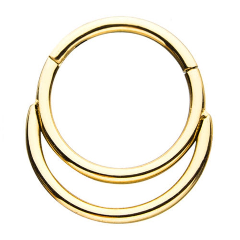 16g Double Gold Hinged Segment Ring 16g – 5/16″ diameter (8mm) Gold Stainless