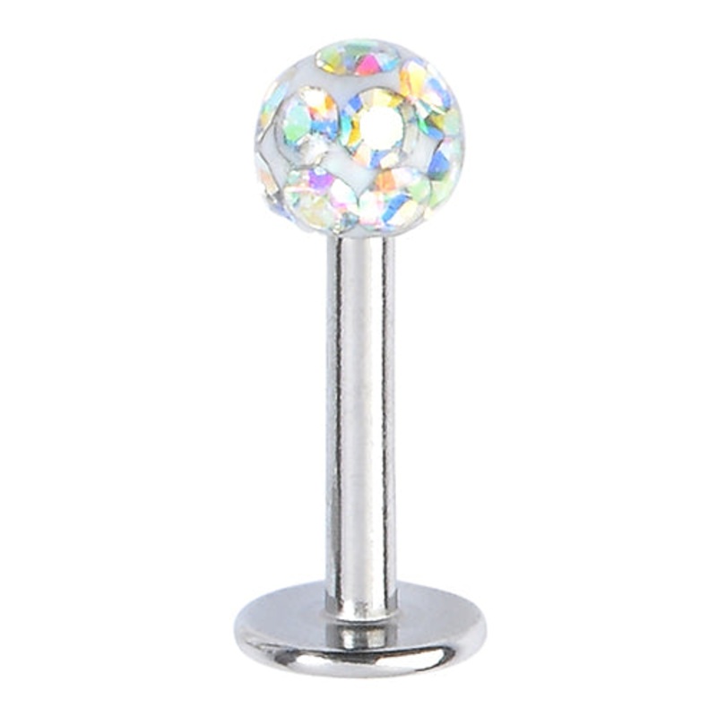 16g Ferido CZ Labret 16g – 5/16″ long (8mm) Aqua Stainless Steel