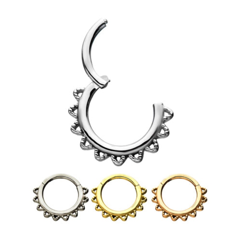 Round Spiked Hinged Segment Ring 16g – 5/16″ diameter (8mm) Stainless Steel