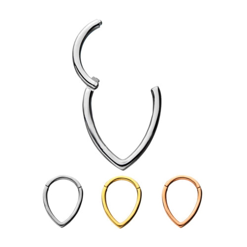 Teardrop Hinged Segment Ring 16g – 5/16″ diameter (8mm) Stainless Steel