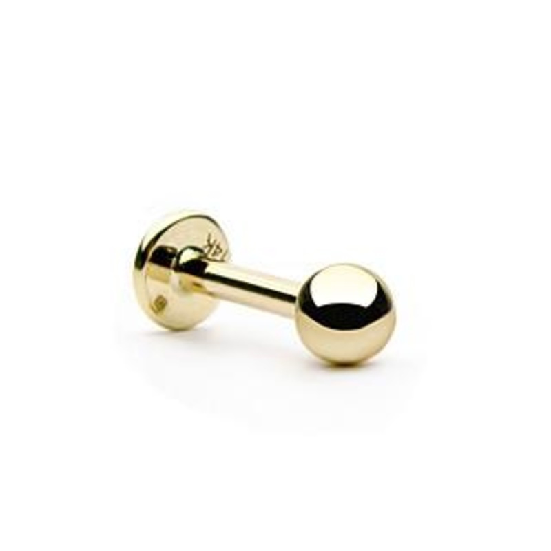 14g Yellow 14k Gold Labret 14g – 5/16″ long (8mm) – 3mm ball Yellow 14k Gold