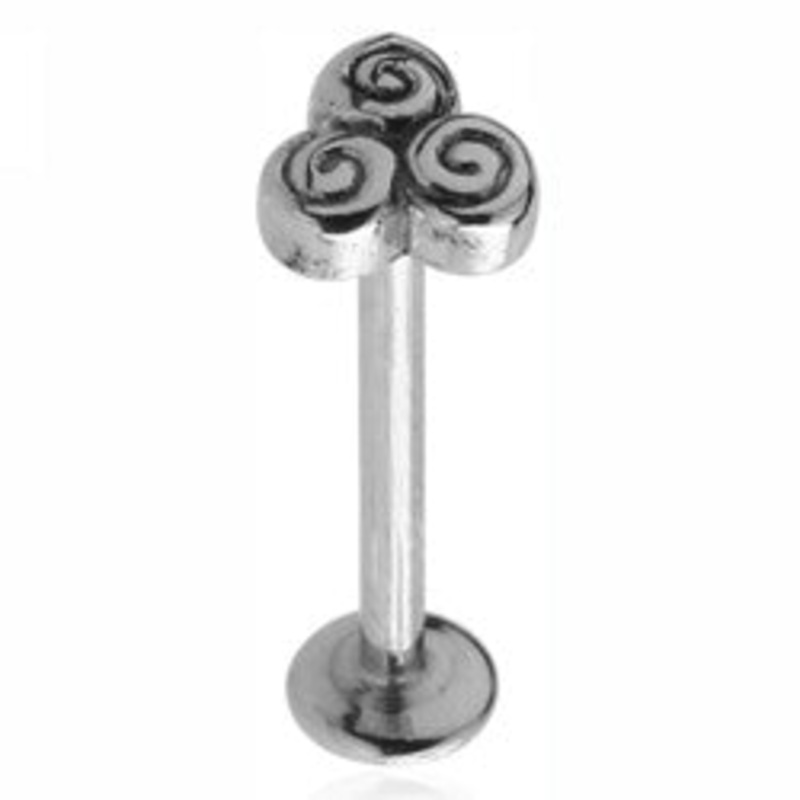 16g Triskele Stainless Labret 16g – 5/16″ long (8mm) Stainless Steel