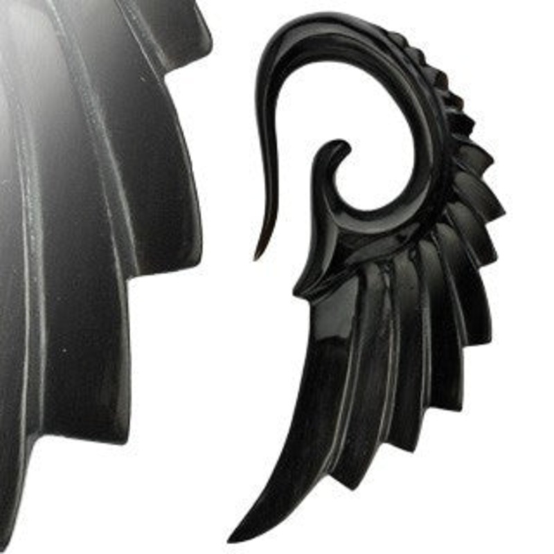 Angel Wing Horn Hangers 8 gauge (3mm) Black Horn Pair