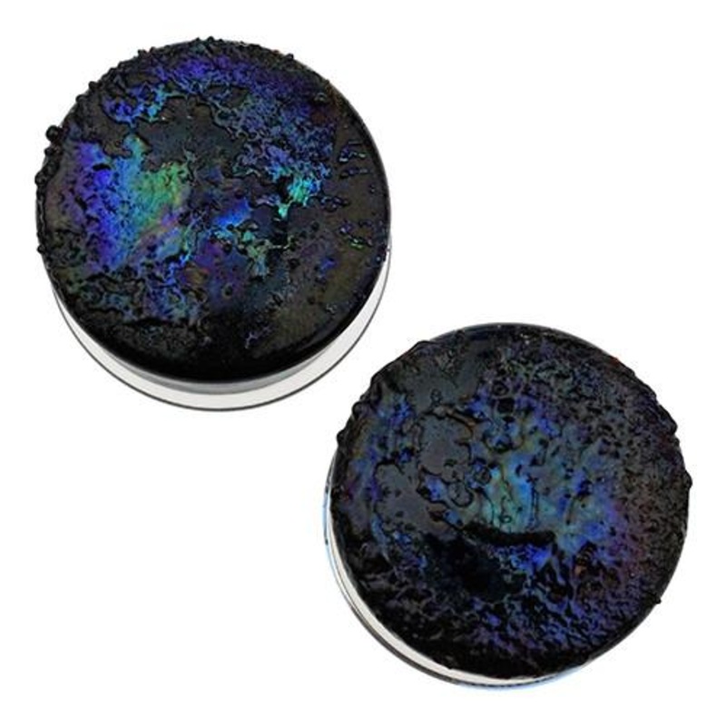 Bismuth Druzy Plugs by Glasswear Studios 7/16 inch (11mm) Bismuth Pair