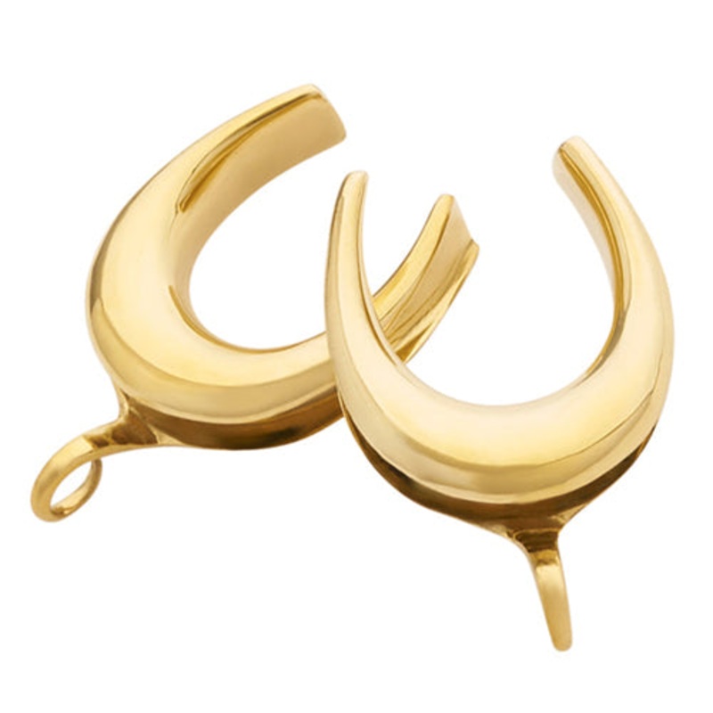 Brass Saddle Spreader Hooks by Diablo Organics 1/2 inch (12.5mm) Yellow Brass Pair