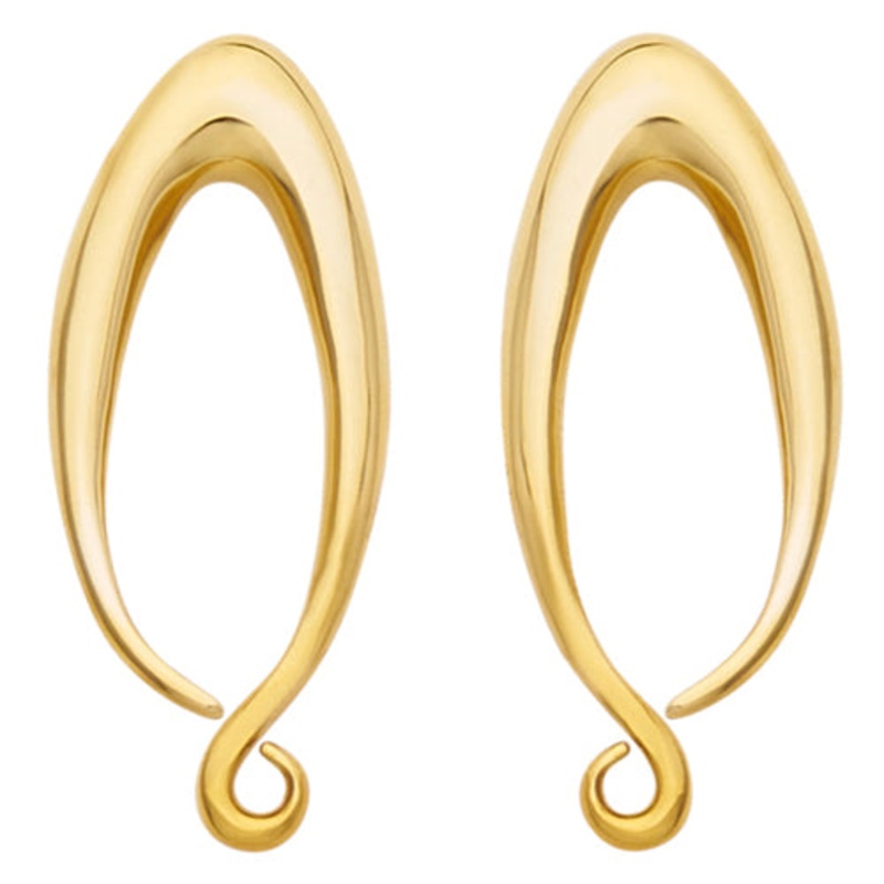 Brass Sleek Coils by Diablo Organics 00 gauge (9.5mm) Yellow Brass Pair