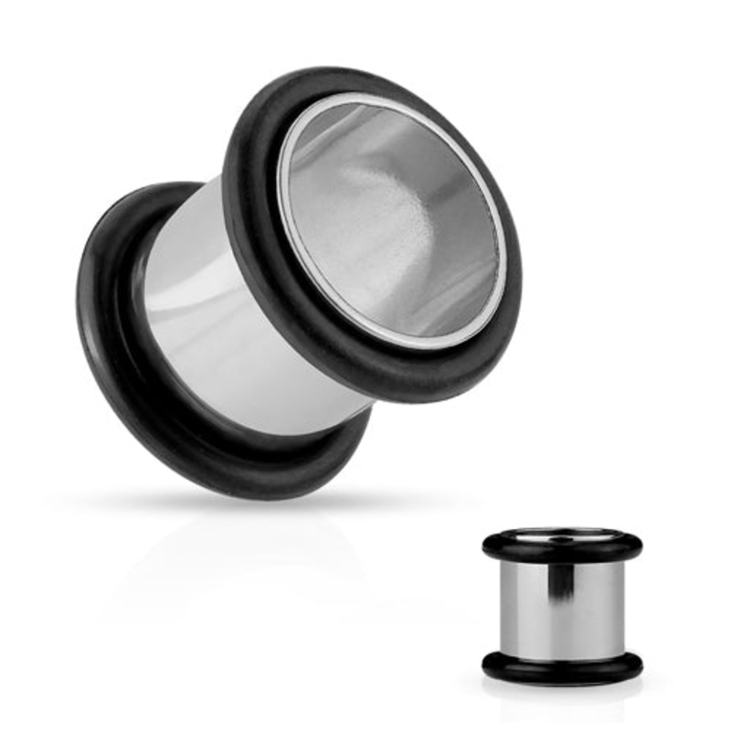 Straight Stainless Tunnels 5/8 inch (16mm) Stainless Steel Pair