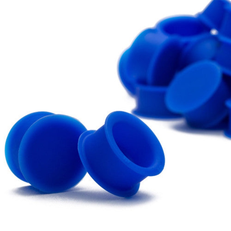 True Blue Hollow Plugs by Kaos Softwear 10 gauge (2.6mm) True Blue