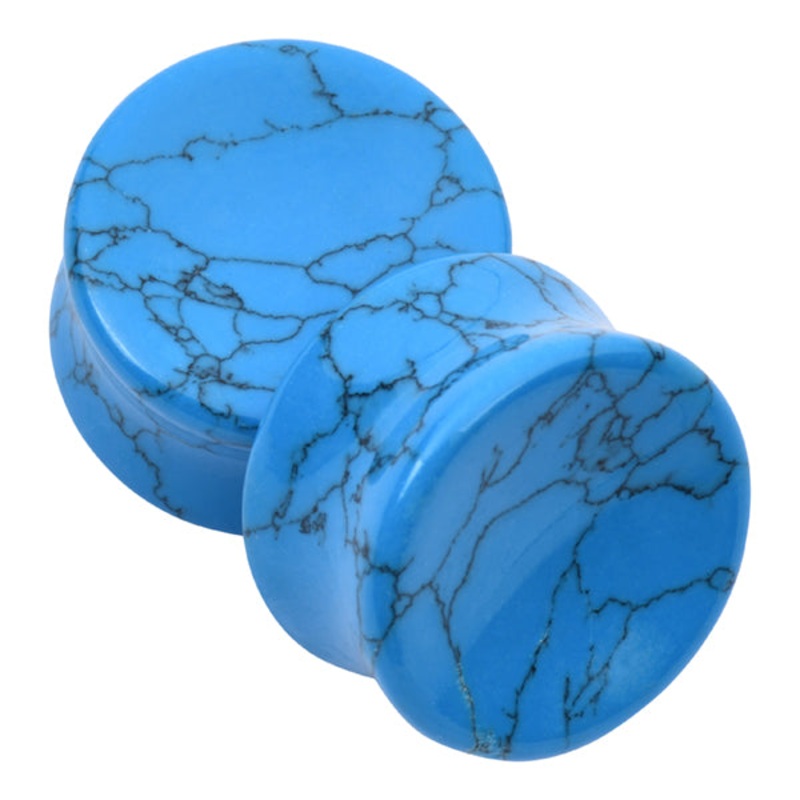 Turquoise Concave Plugs 2 gauge (6mm) Turquoise