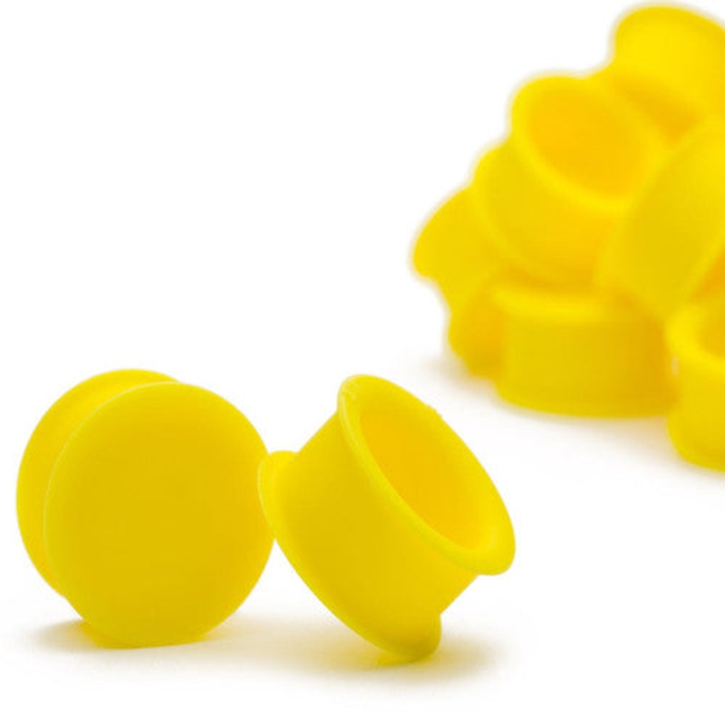 Yellow Hollow Plugs by Kaos Softwear 10 gauge (2.6mm) Yellow