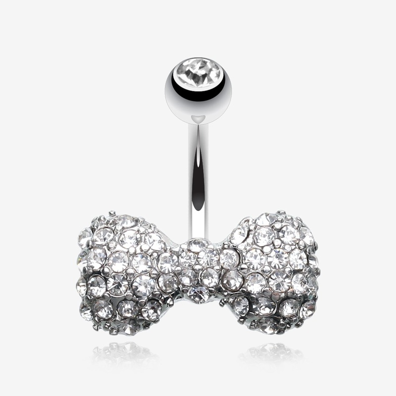 Sparkle Wonder Bow-Tie Belly Button Ring