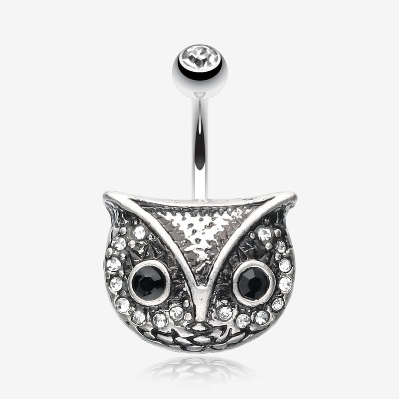 Vintage Owl Belly Button Ring