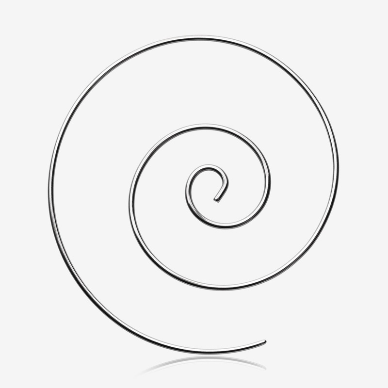 A Pair of Multi Spiral Large Steel Earring 16 GA (1.2mm)
