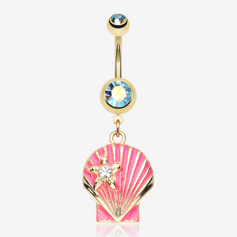 Ariel’s Shell Dangle Belly Button Ring