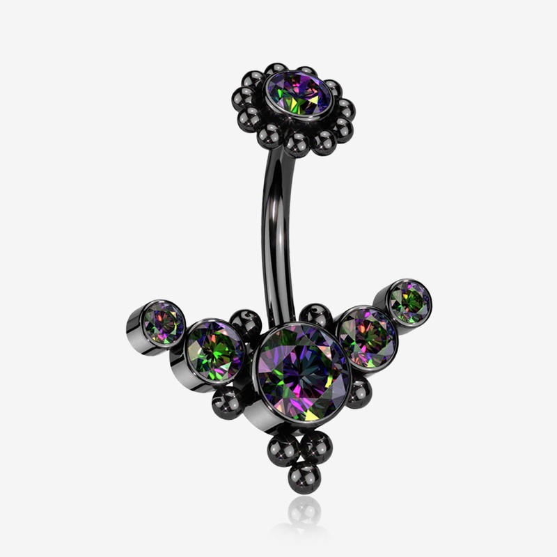 Blackline Bali Beaded Flora Sparkle Internally Threaded Belly Button Ring