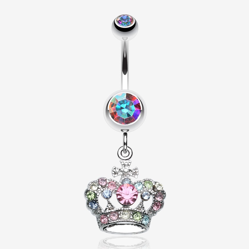 The Majestic Crown Belly Button Ring