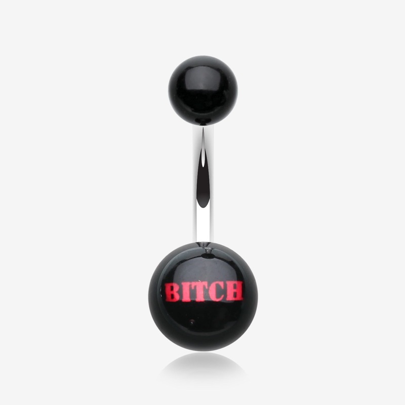 BITCH’ Acrylic Logo Belly Button Ring