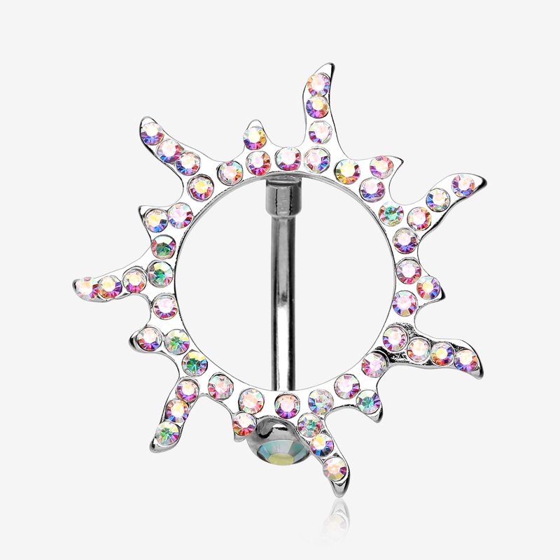 Blazing Sun Eclipse Reverse Belly Button Ring