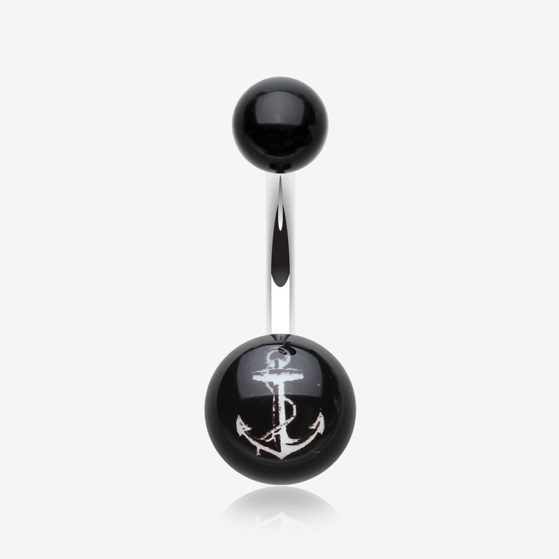 Classic Anchor Acrylic Logo Belly Button Ring