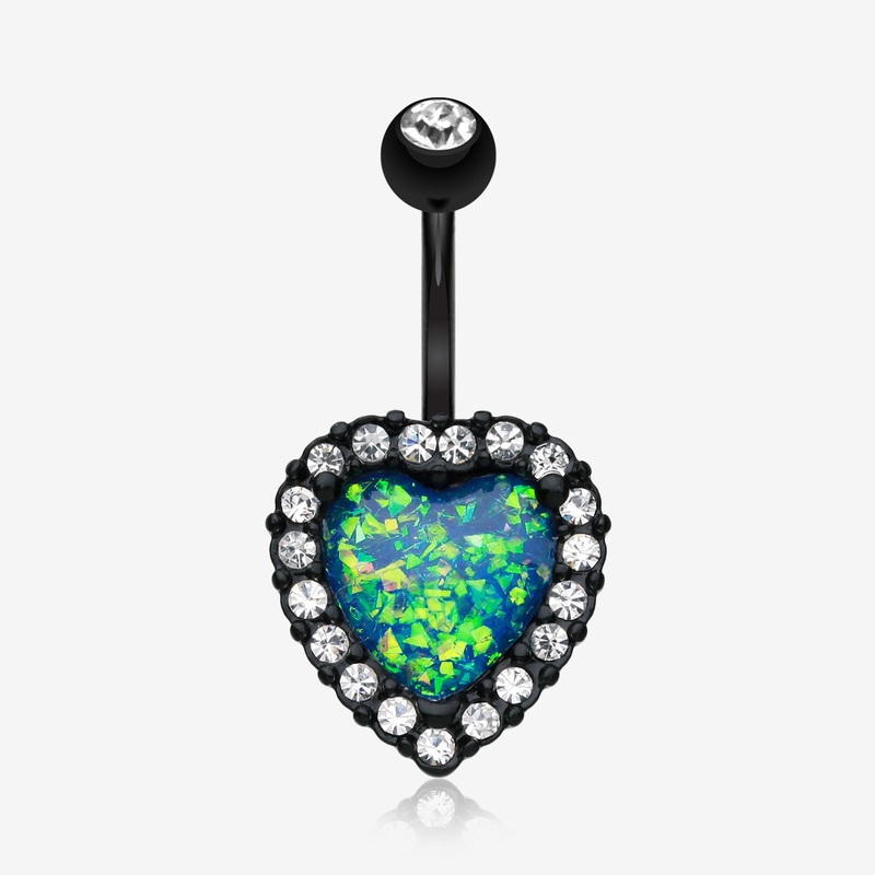Colorline Opal Heart Essentia Belly Button Ring