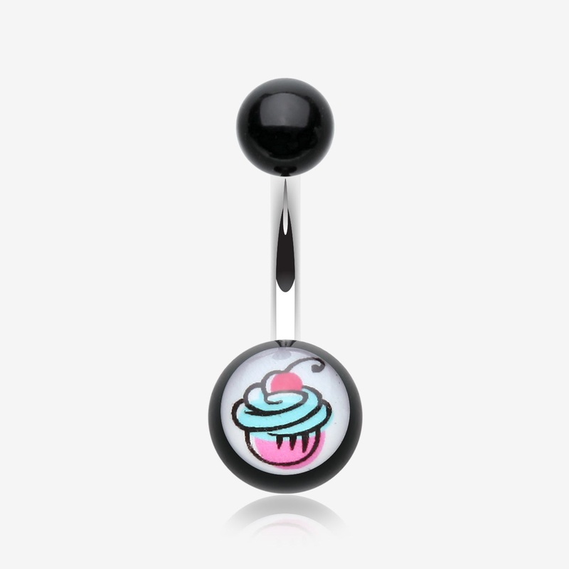 Cupcake Delight Acrylic Belly Button Ring