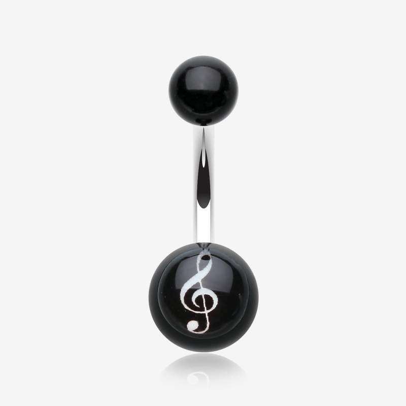 G-Clef Acrylic Belly Button Ring