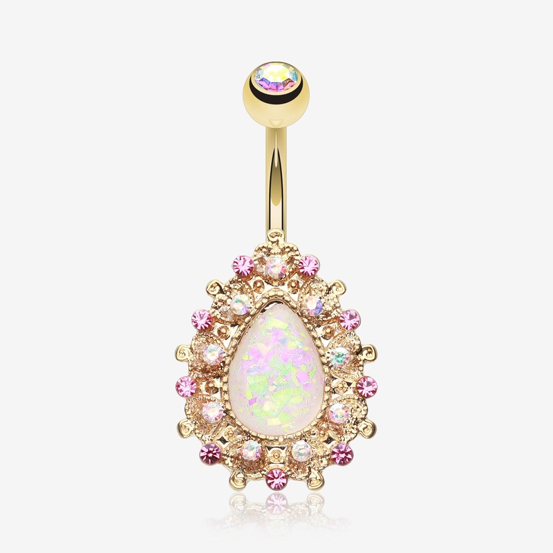Golden Eirene Opal Belly Button Ring