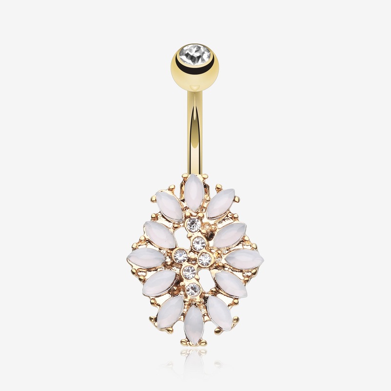 Golden Gilia Delight Flower Belly Button Ring