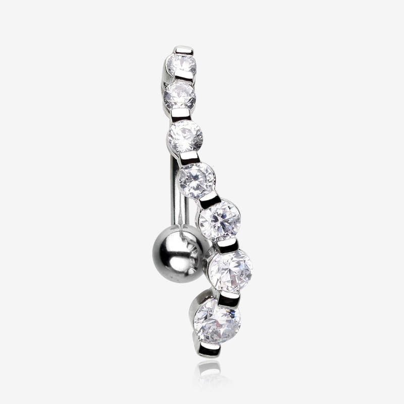 Grand Journey Sparkle Reverse Belly Button Ring