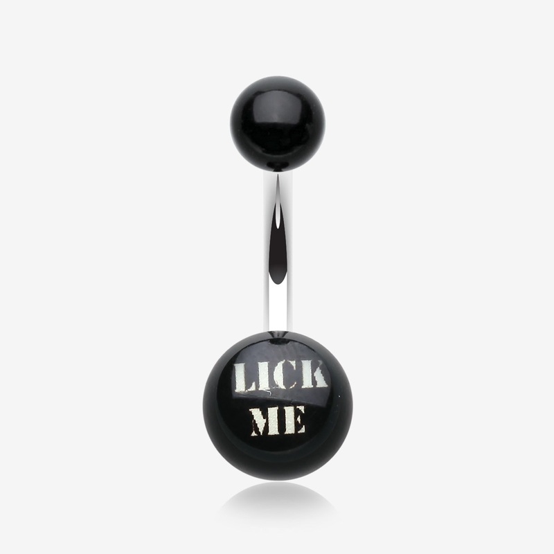 LICK ME’ Acrylic Logo Belly Button Ring