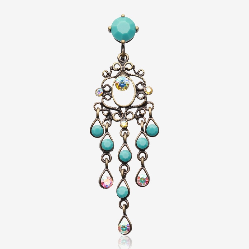 Vintage Boho Chandelier Reverse Belly Button Ring