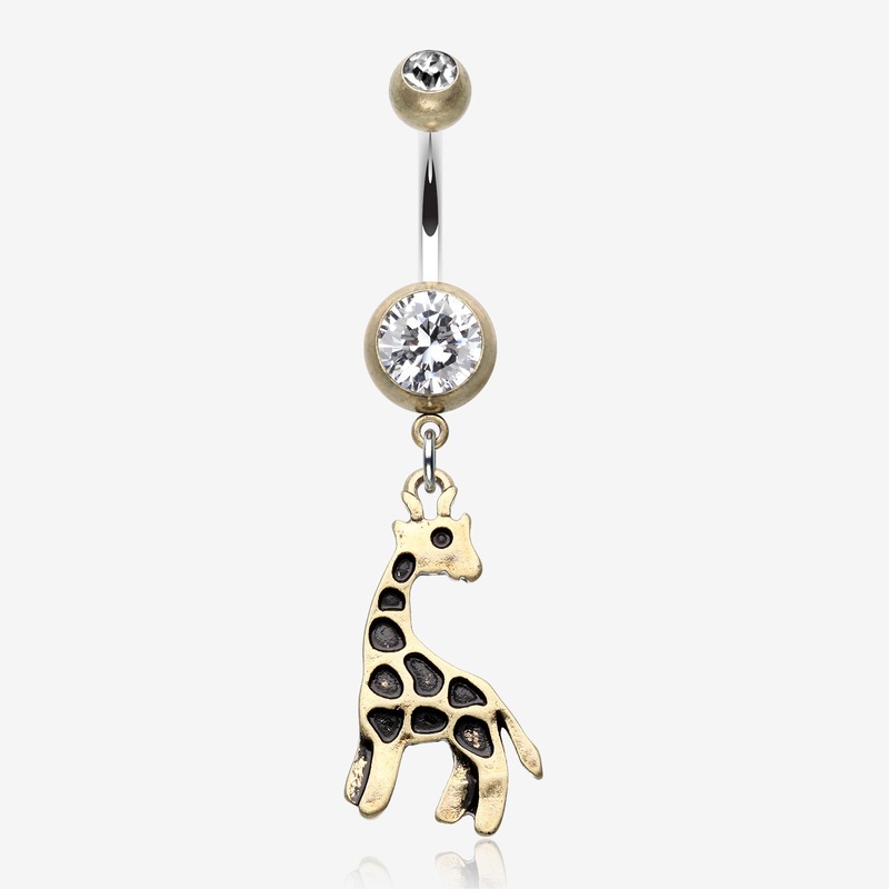 Vintage Boho Giraffe Belly Button Ring